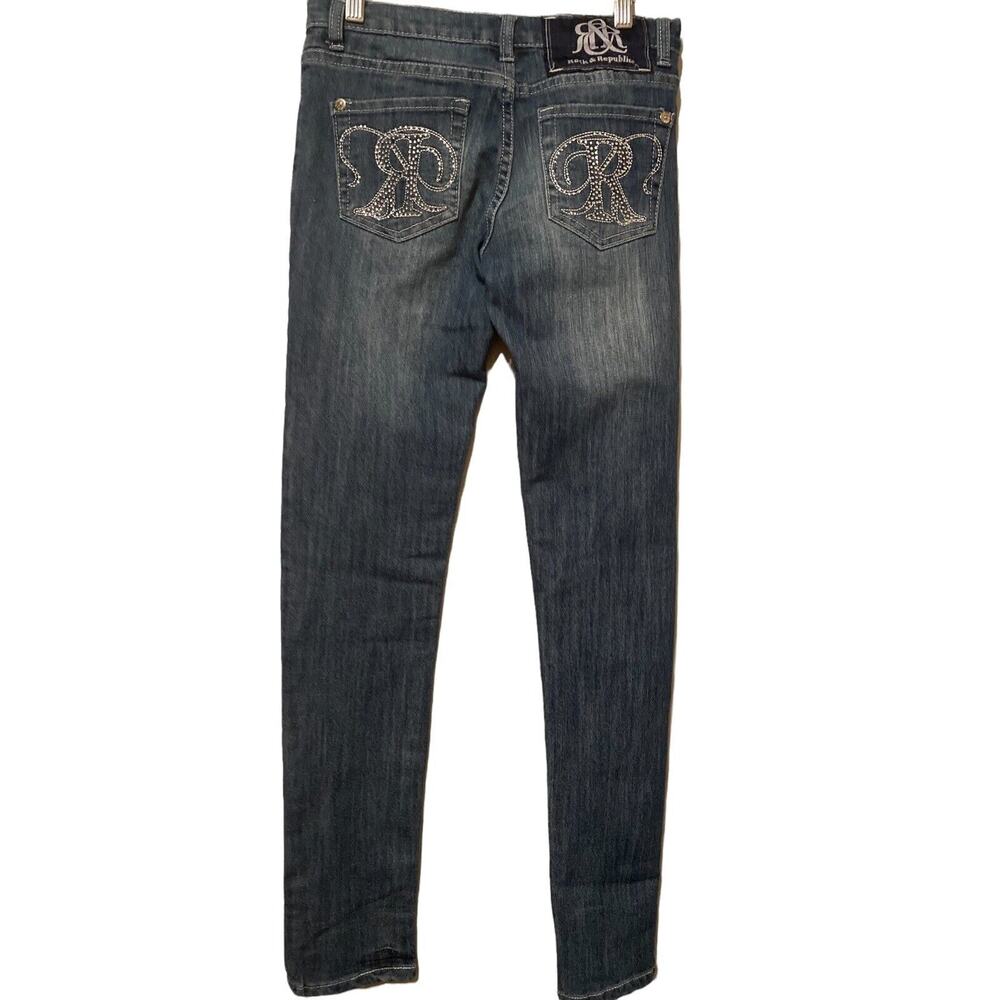 Rock and Republic 26 Denim Jeans Womens Medium‎ Wash Bling pockets
